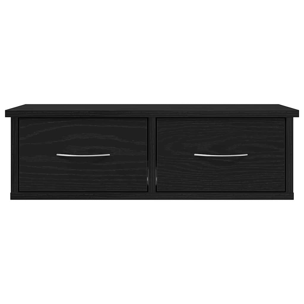 vidaXL Szafka ścienna z szufladą Czarny Dąb 60 x 26 x 18,5 cm