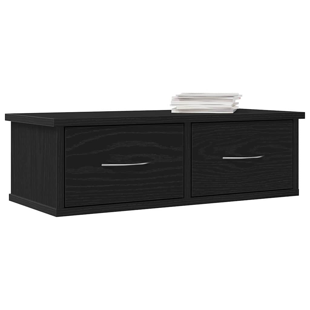 vidaXL Szafka ścienna z szufladą Czarny Dąb 60 x 26 x 18,5 cm