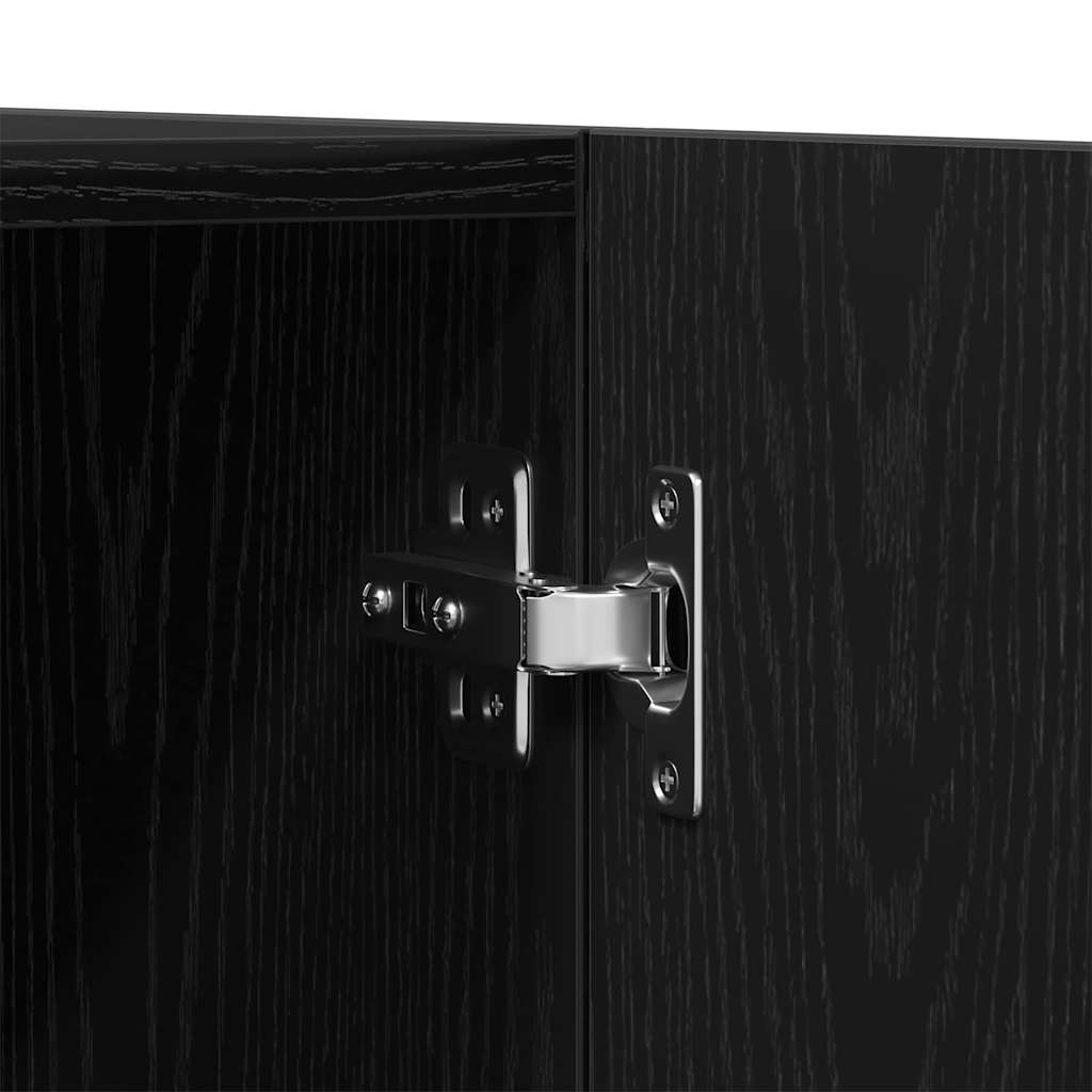 vidaXL Garderoba Czarny Dąb 90 x 52 x 200 cm Materiał drewnopochodny