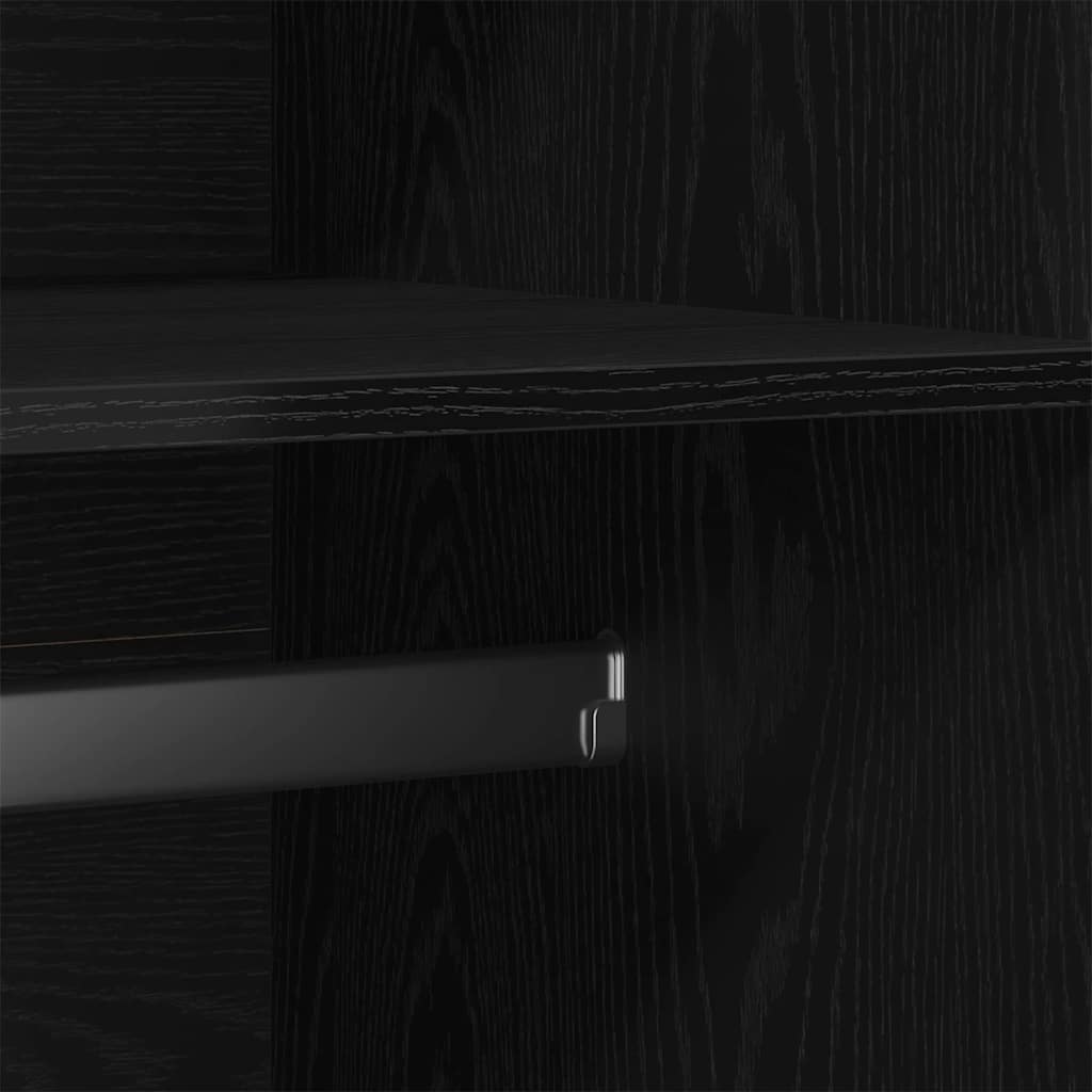 vidaXL Garderoba Czarny Dąb 90 x 52 x 200 cm Materiał drewnopochodny