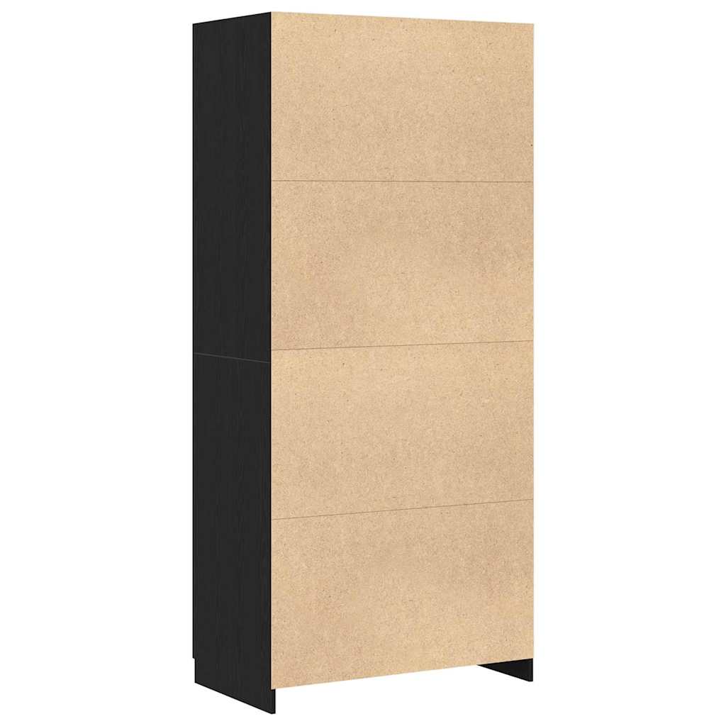 vidaXL Garderoba Czarny Dąb 90 x 52 x 200 cm Materiał drewnopochodny