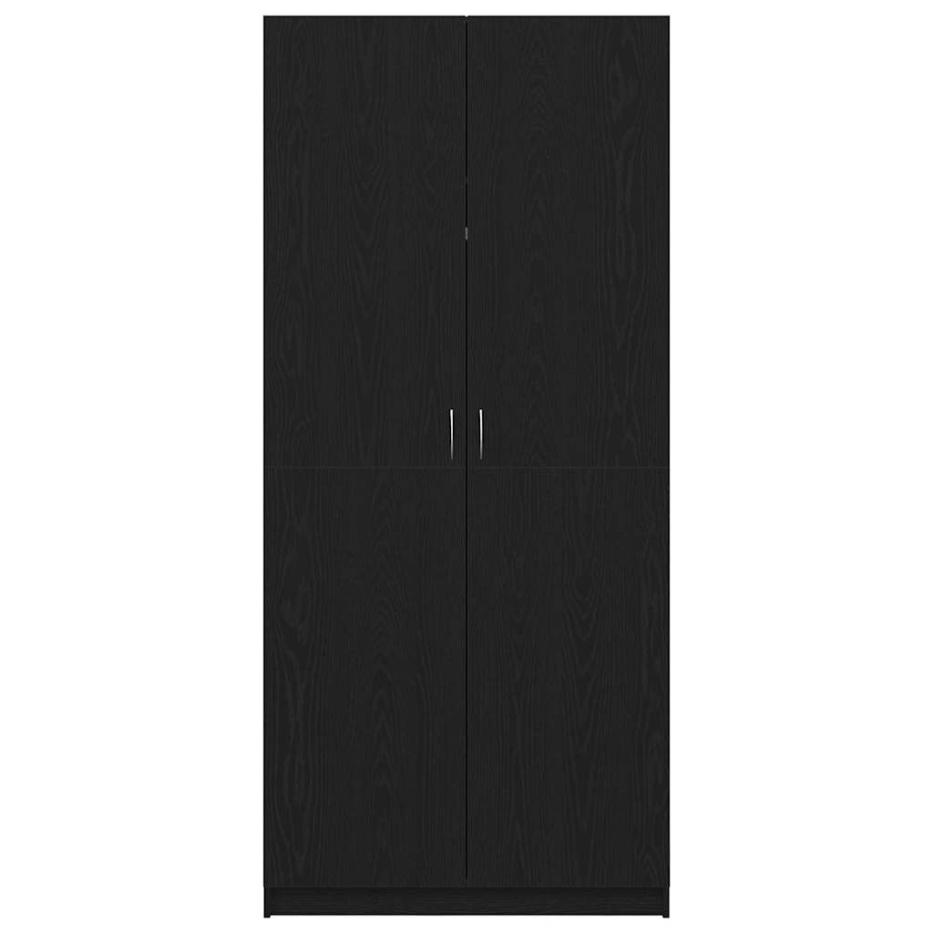 vidaXL Garderoba Czarny Dąb 90 x 52 x 200 cm Materiał drewnopochodny