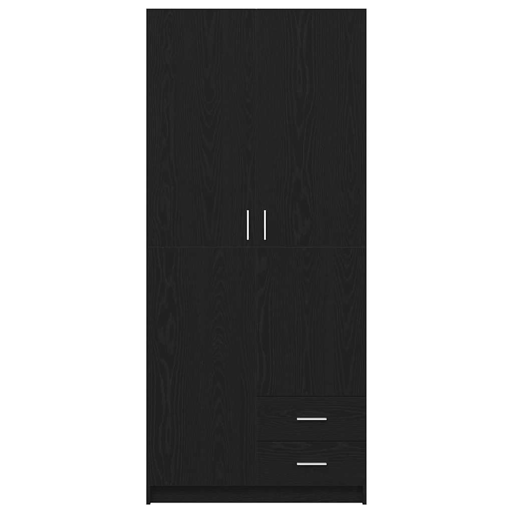 vidaXL Garderoba Czarny Dąb 80 x 52 x 180 cm Materiał drewnopochodny