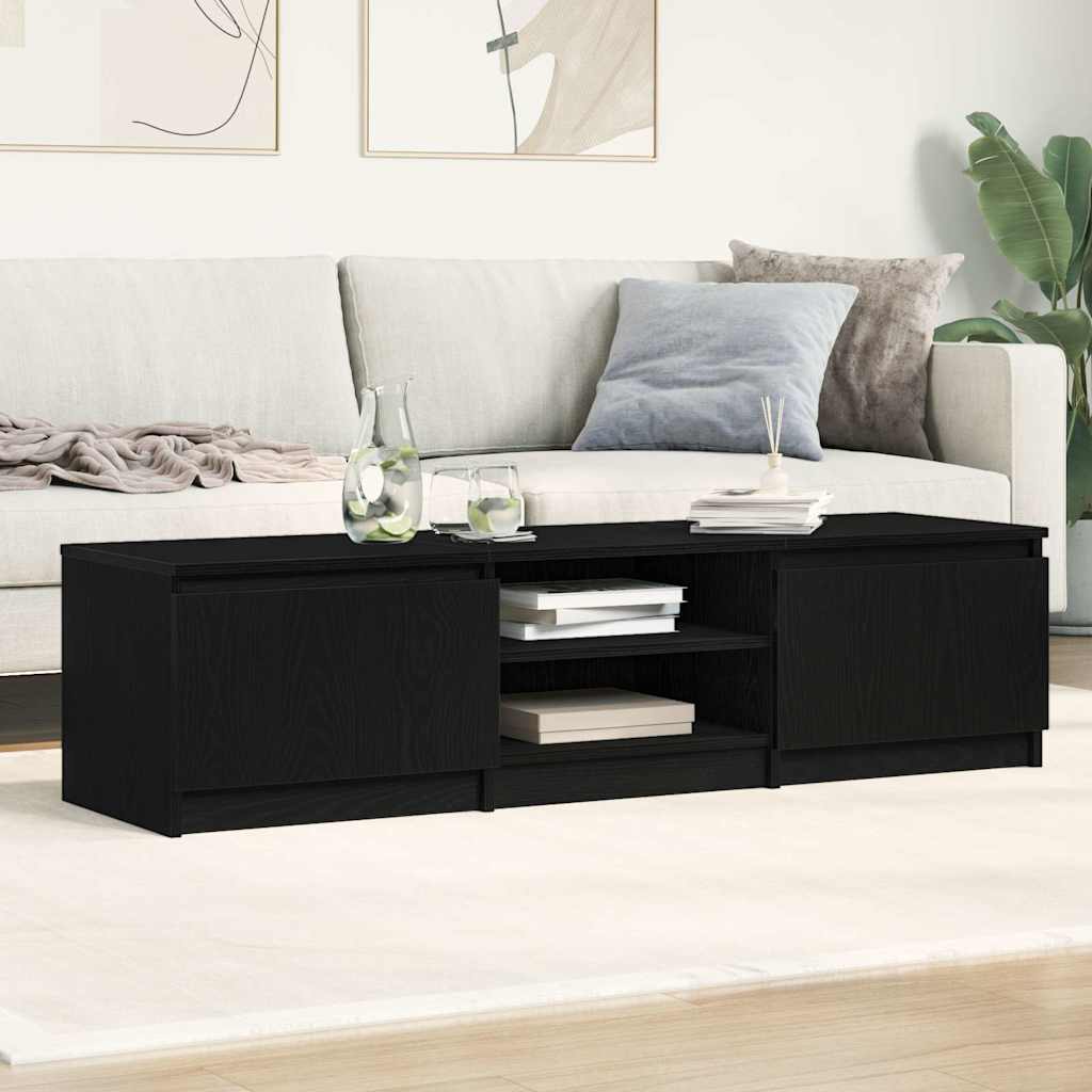 vidaXL Szafka RTV Czarny Dąb 140x40x36 cm Drewno klejone