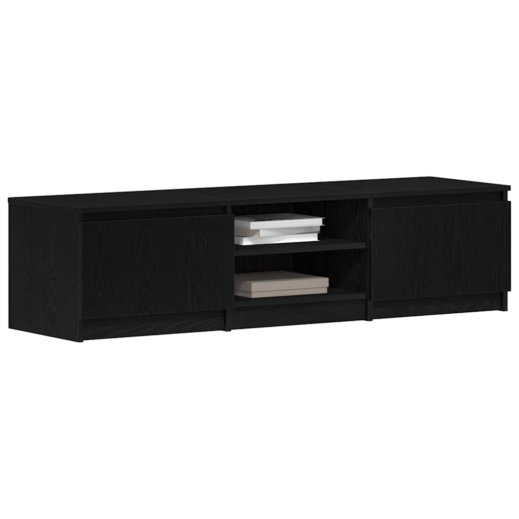 vidaXL Szafka RTV Czarny Dąb 140x40x36 cm Drewno klejone