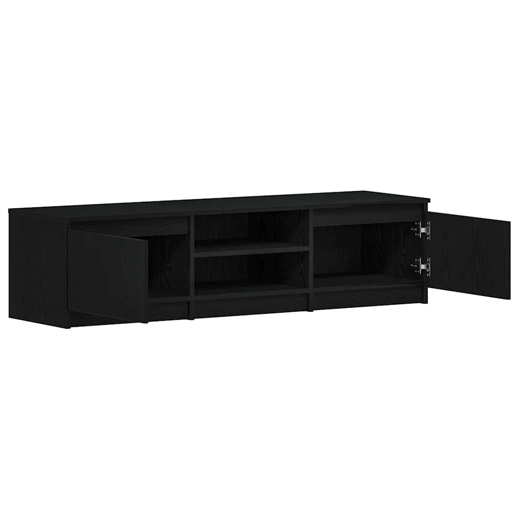 vidaXL Szafka RTV Czarny Dąb 140x40x36 cm Drewno klejone
