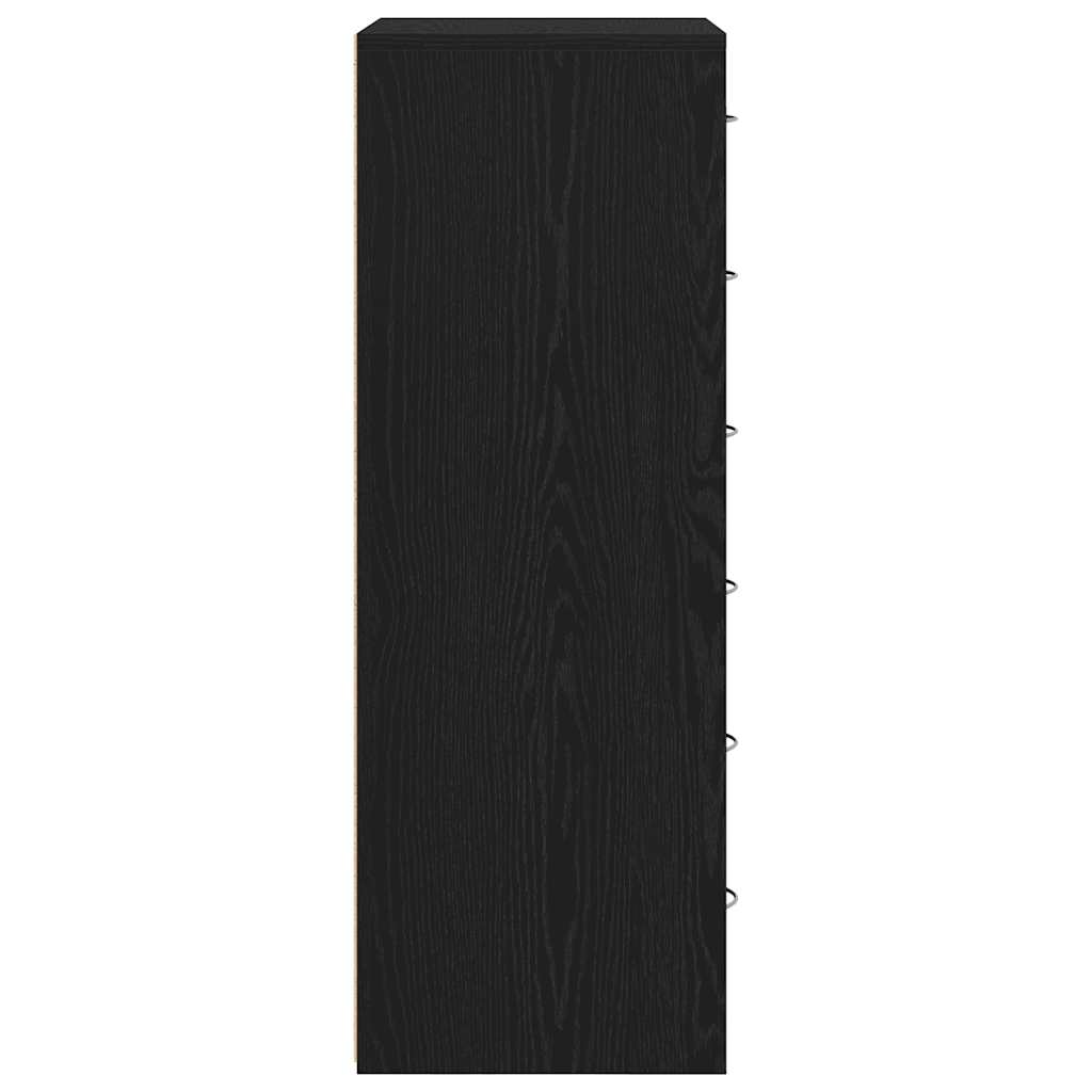 vidaXL Komoda z 6 szufladami, czarny dąb, 50x34x96 cm