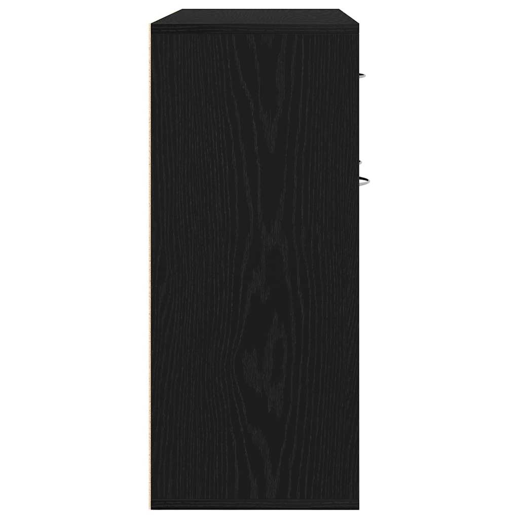 vidaXL Komoda Czarny Dąb 88x30x70 cm Drewno klejone