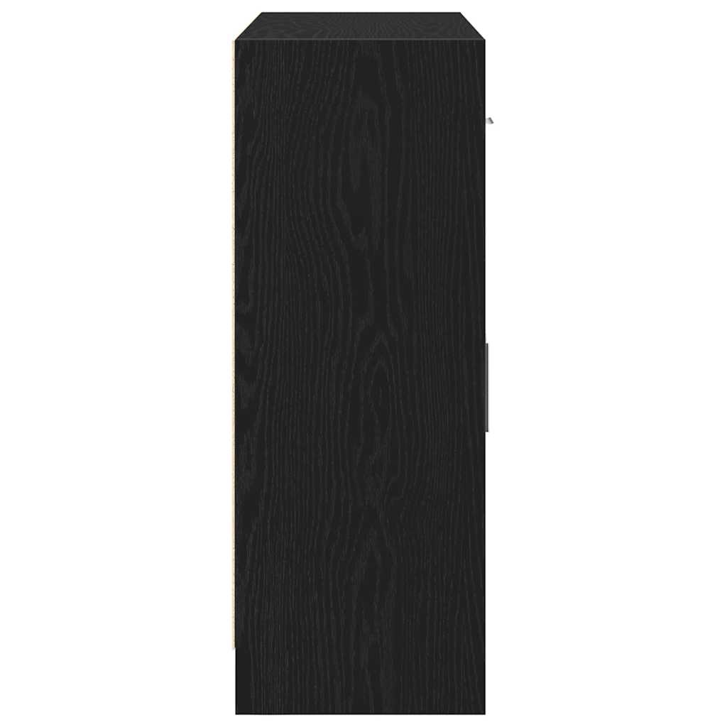 vidaXL Komoda Czarny Dąb 91x28x75 cm Drewno konstrukcyjne