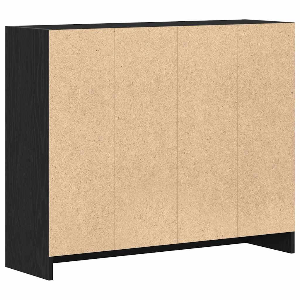 vidaXL Komoda Czarny Dąb 91x28x75 cm Drewno konstrukcyjne