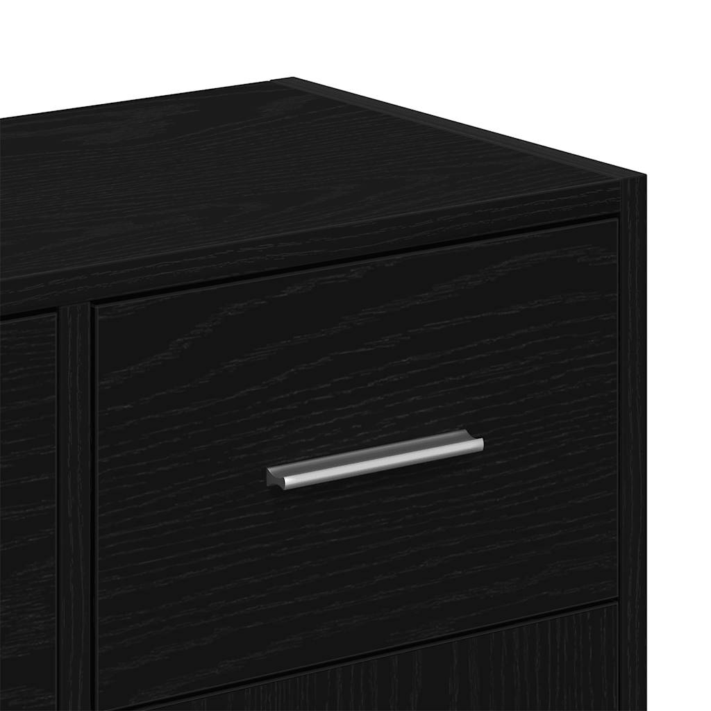 vidaXL Komoda Czarny Dąb 91x28x75 cm Drewno konstrukcyjne