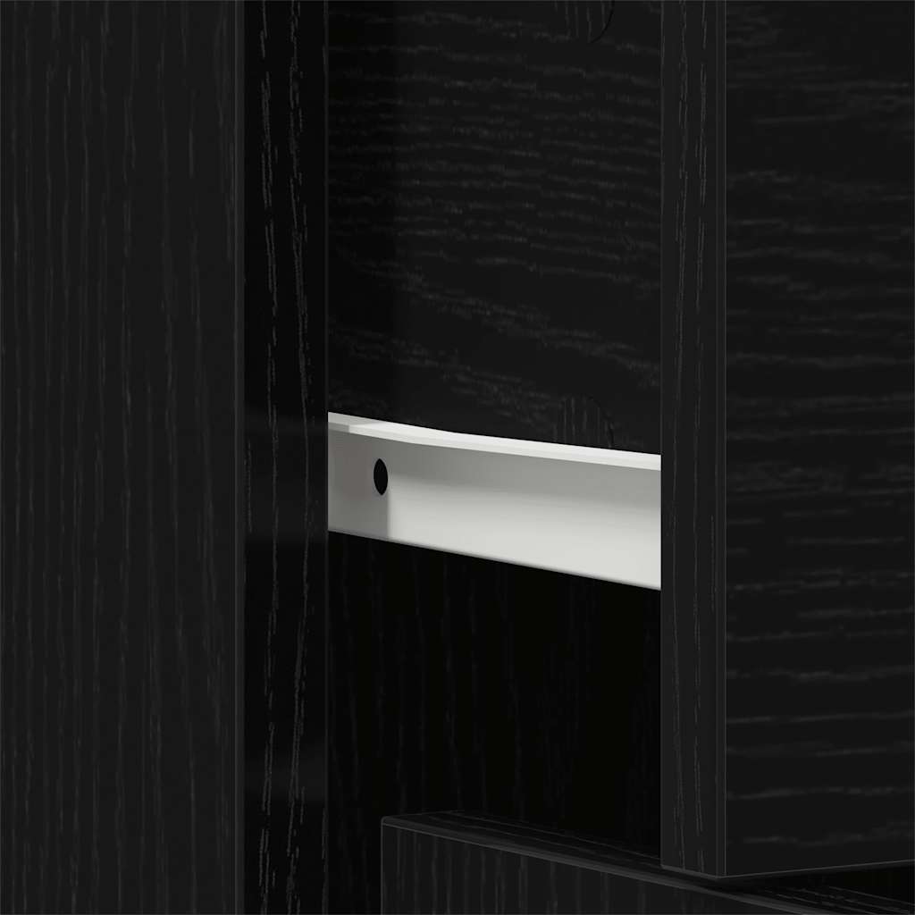vidaXL Komoda Czarny Dąb 91x28x75 cm Drewno konstrukcyjne