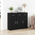 vidaXL Komoda Czarny Dąb 91x28x75 cm Drewno konstrukcyjne