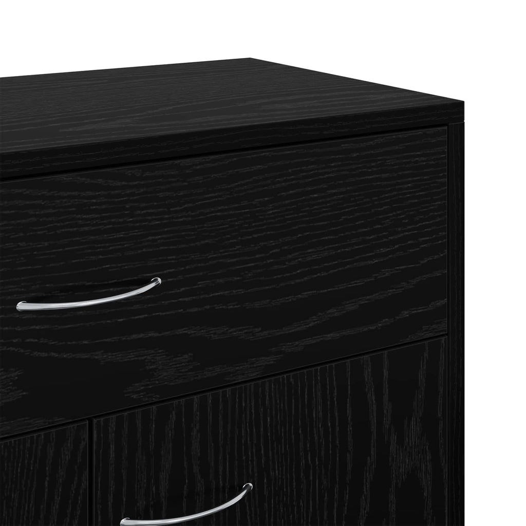 vidaXL Bufet Czarny Dąb 60 x 30 x 75 cm Materiał drewnopochodny
