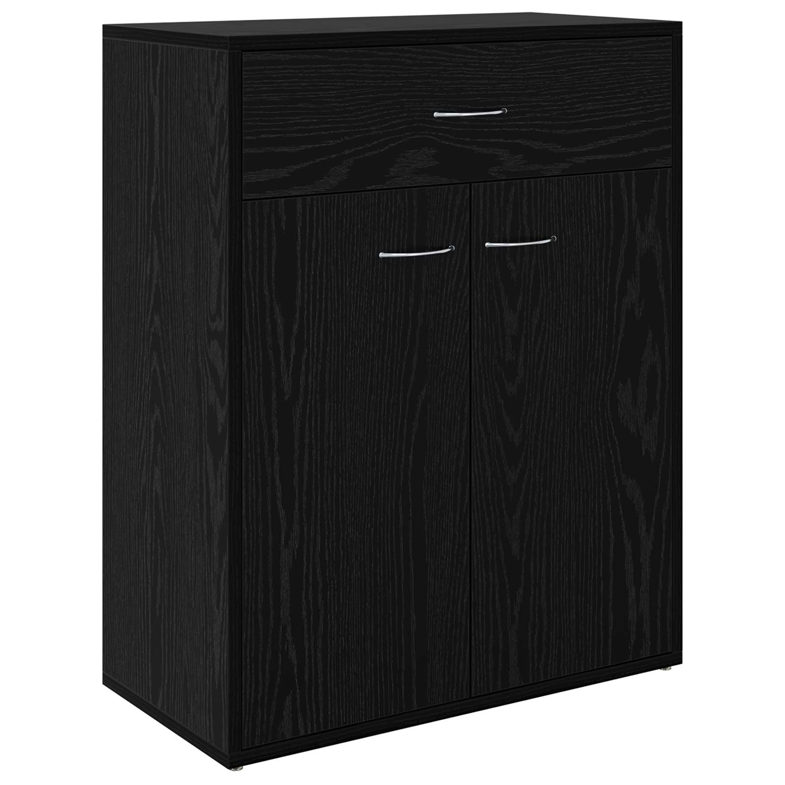 vidaXL Bufet Czarny Dąb 60 x 30 x 75 cm Materiał drewnopochodny