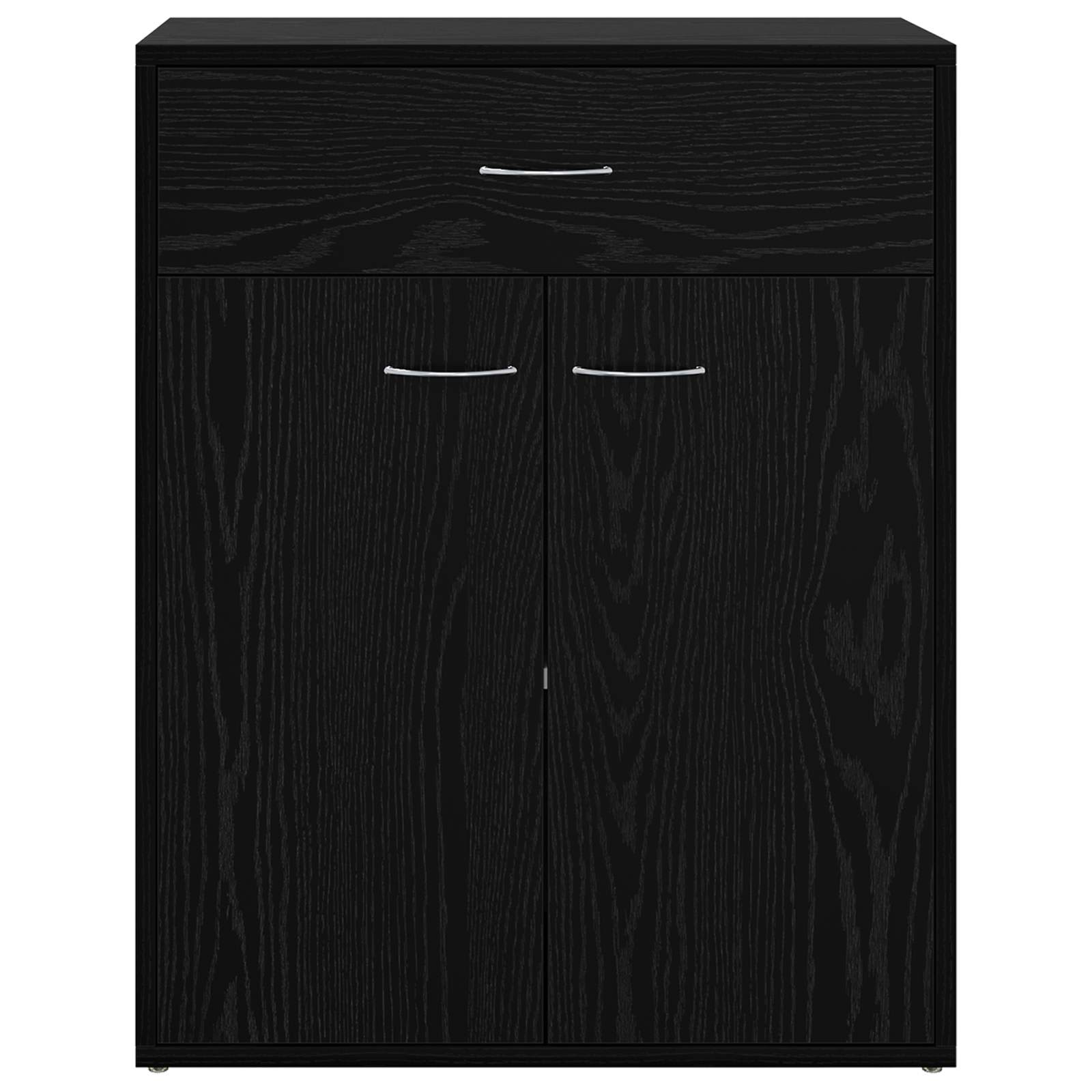 vidaXL Bufet Czarny Dąb 60 x 30 x 75 cm Materiał drewnopochodny