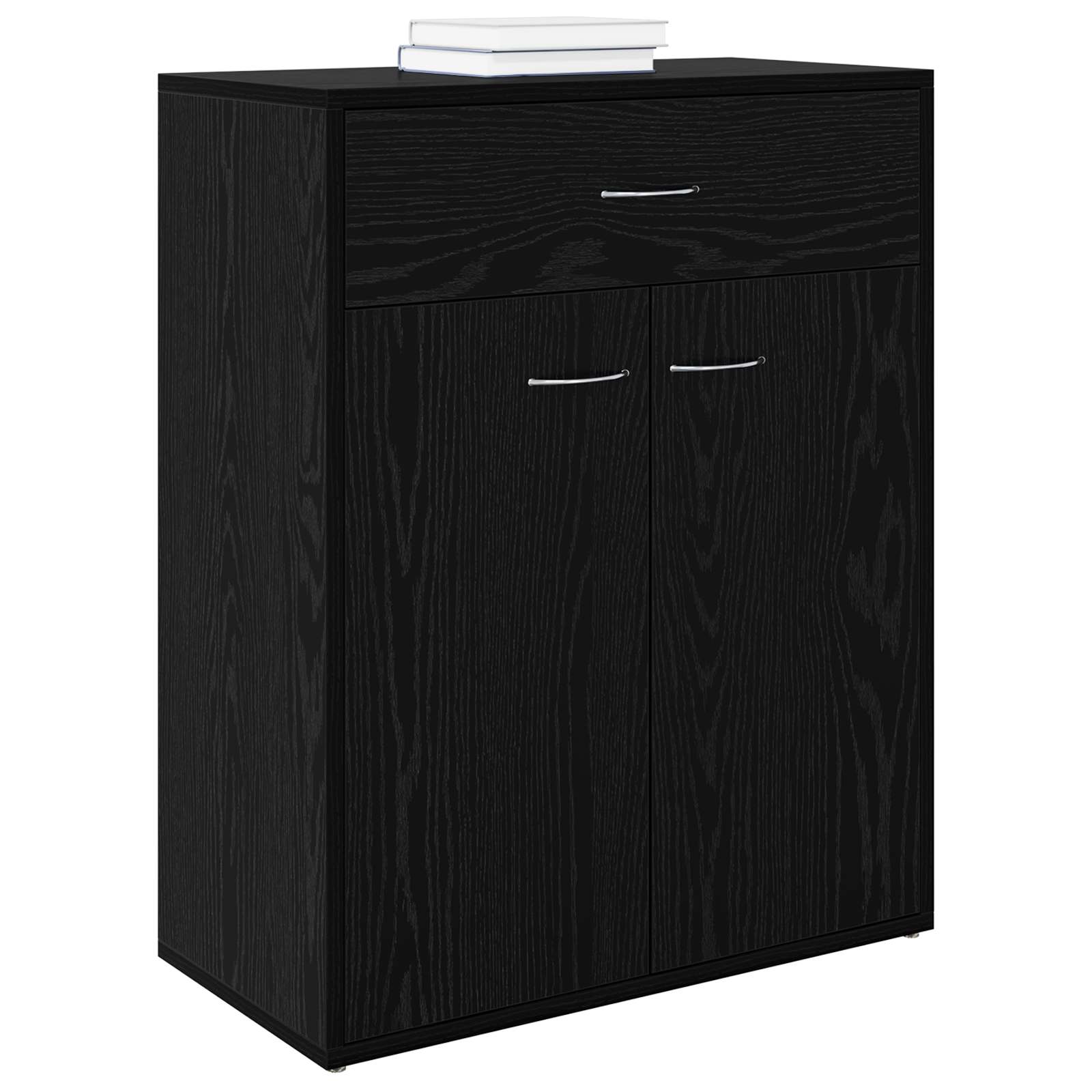vidaXL Bufet Czarny Dąb 60 x 30 x 75 cm Materiał drewnopochodny