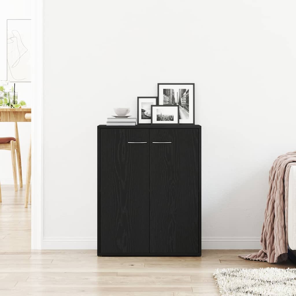 vidaXL Komoda Czarny Dąb 60x30x75 cm Drewno klejone