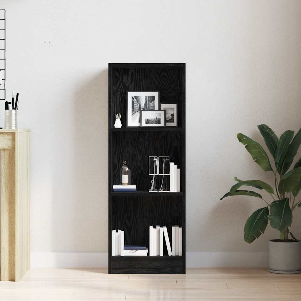 vidaXL Regał biblioteczny Czarny Dąb 40x24x109 cm Drewno klejone