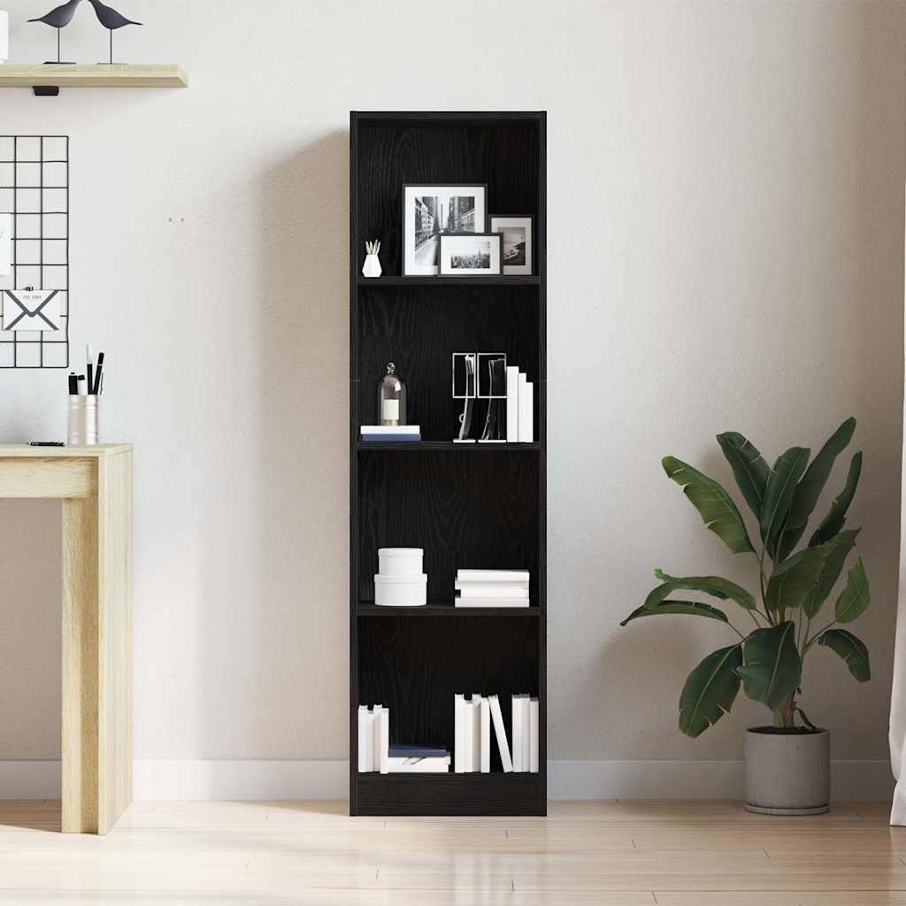 vidaXL Regał biblioteczny Czarny Dąb 40x24x143 cm Drewno klejone