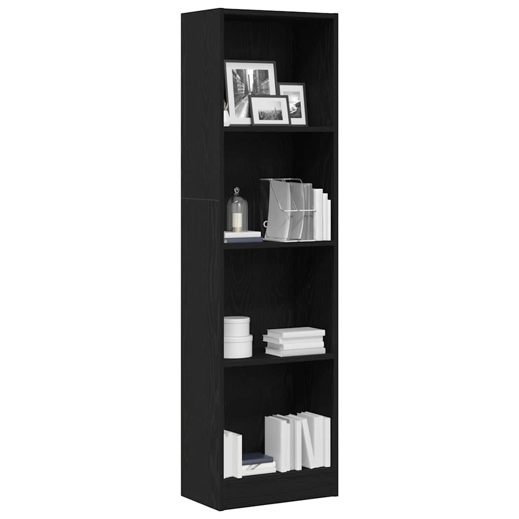 vidaXL Regał biblioteczny Czarny Dąb 40x24x143 cm Drewno klejone