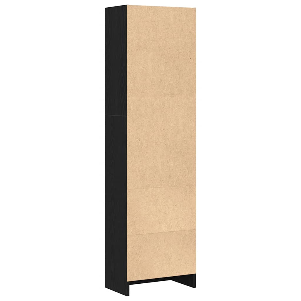 vidaXL Regał biblioteczny Czarny Dąb 40x24x143 cm Drewno klejone
