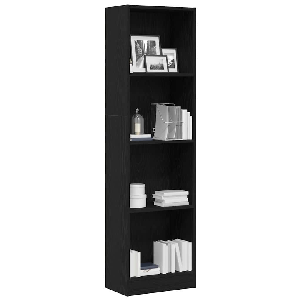 vidaXL Regał biblioteczny Czarny Dąb 40x24x143 cm Drewno klejone