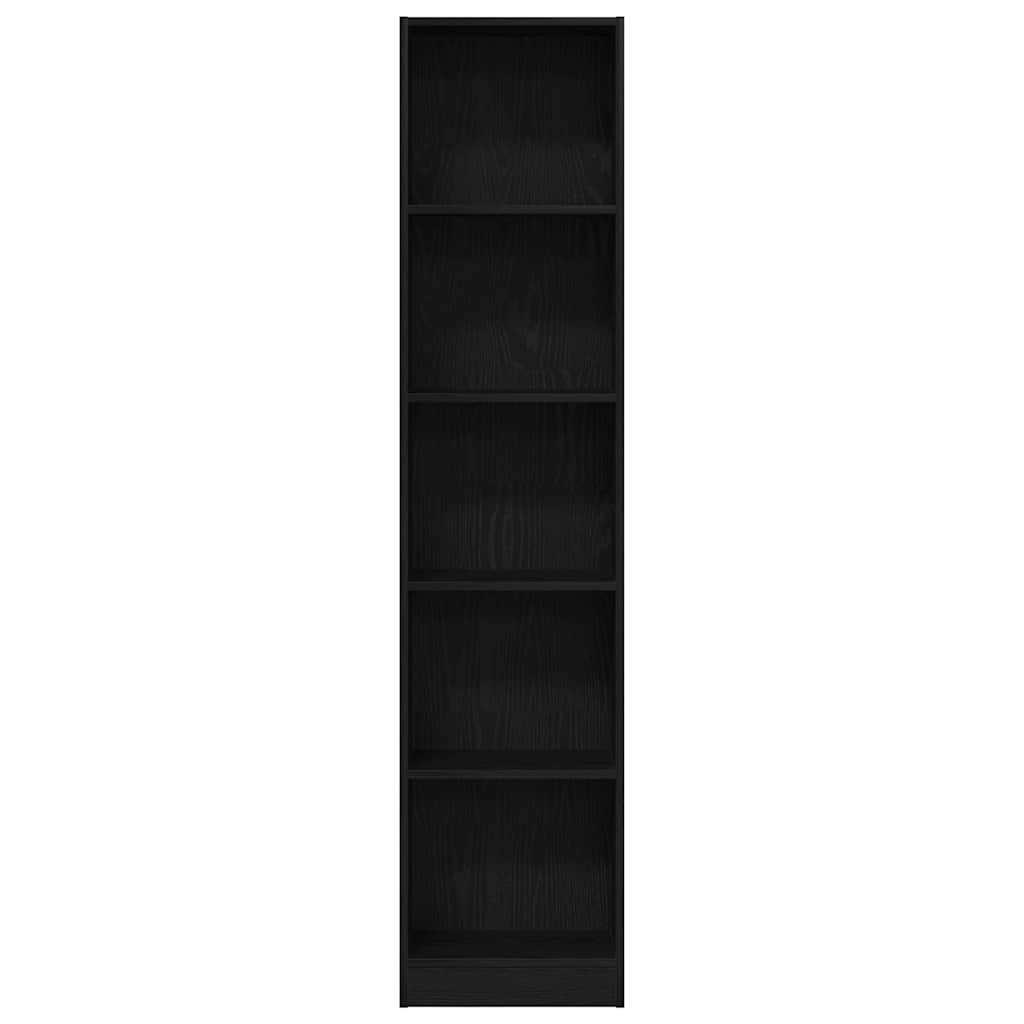 vidaXL Regał biblioteczny Czarny Dąb 40x24x176 cm Drewno klejone