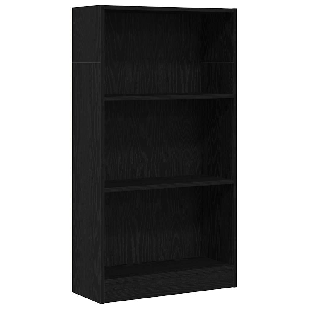 vidaXL Regał biblioteczny Czarny Dąb 60x24x109 cm Drewno klejone