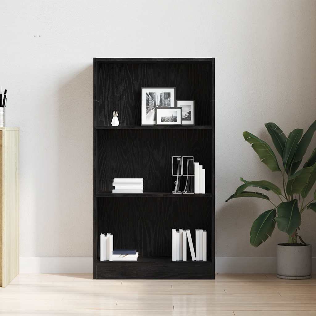 vidaXL Regał biblioteczny Czarny Dąb 60x24x109 cm Drewno klejone
