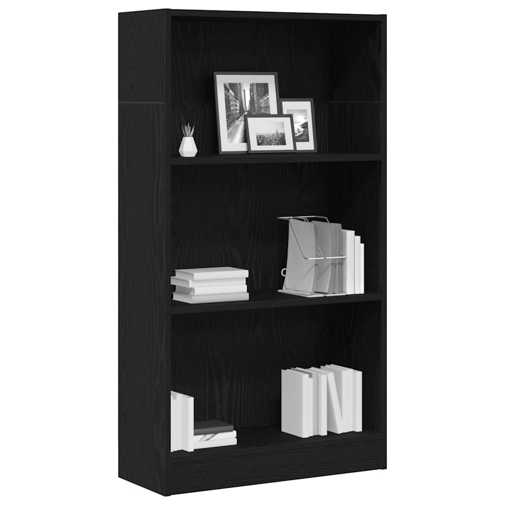 vidaXL Regał biblioteczny Czarny Dąb 60x24x109 cm Drewno klejone