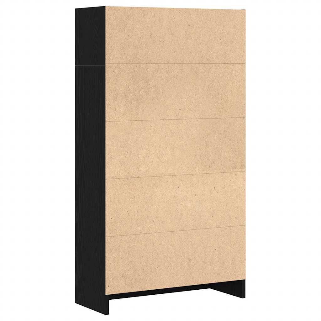 vidaXL Regał biblioteczny Czarny Dąb 60x24x109 cm Drewno klejone