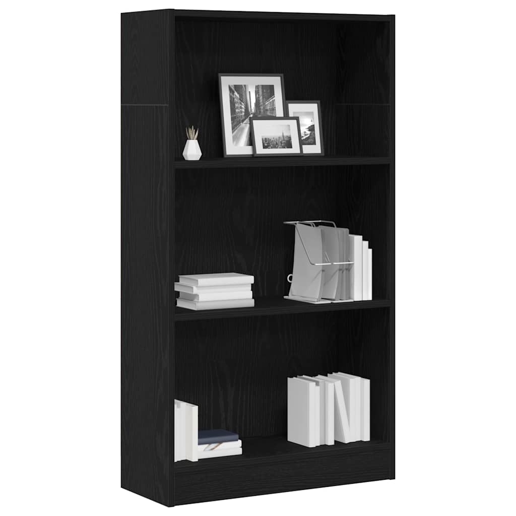 vidaXL Regał biblioteczny Czarny Dąb 60x24x109 cm Drewno klejone