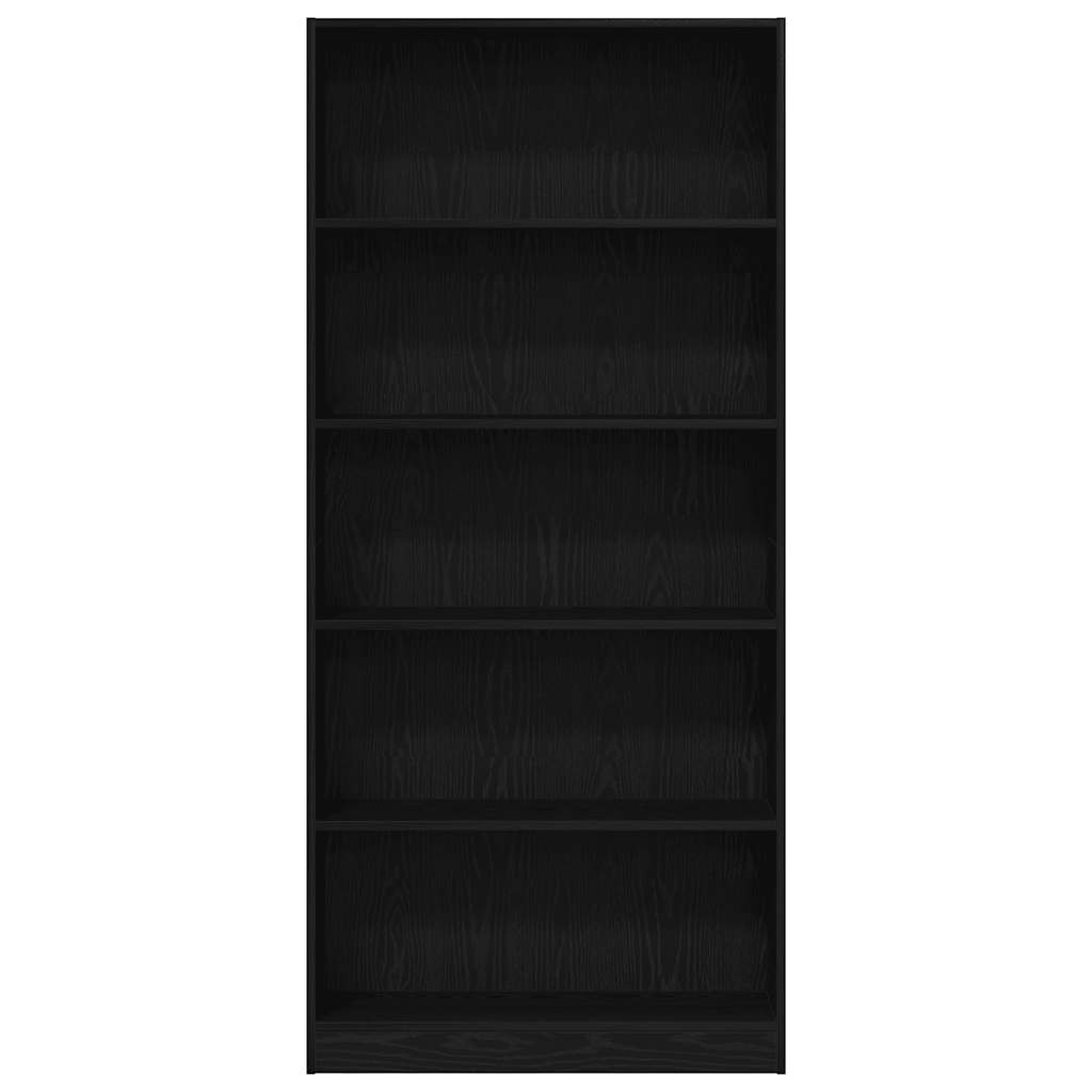 vidaXL Regał biblioteczny Czarny Dąb 80x24x176 cm Drewno klejone