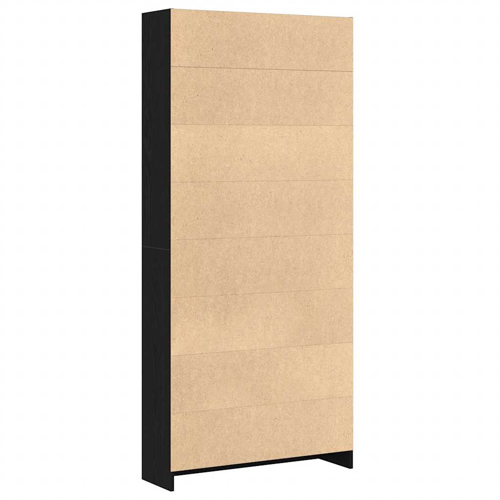 vidaXL Regał biblioteczny Czarny Dąb 80x24x176 cm Drewno klejone