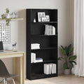 vidaXL Regał biblioteczny Czarny Dąb 80x24x176 cm Drewno klejone