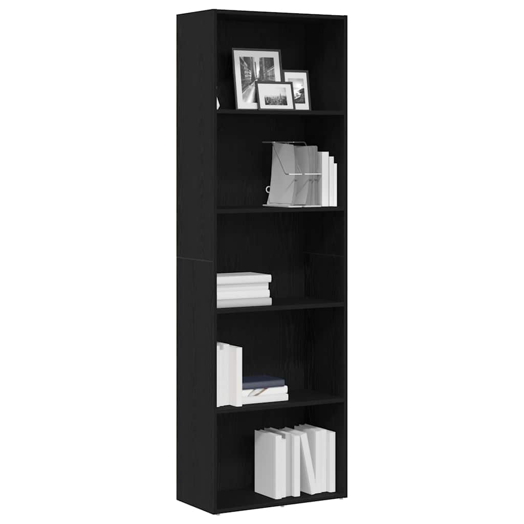 vidaXL Regał biblioteczny Czarny Dąb 60x30x189 cm Drewno klejone