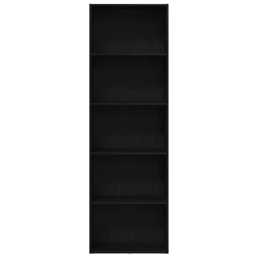 vidaXL Regał biblioteczny Czarny Dąb 60x30x189 cm Drewno klejone