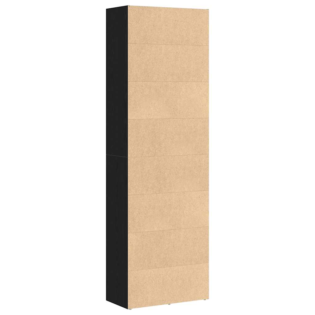 vidaXL Regał biblioteczny Czarny Dąb 60x30x189 cm Drewno klejone