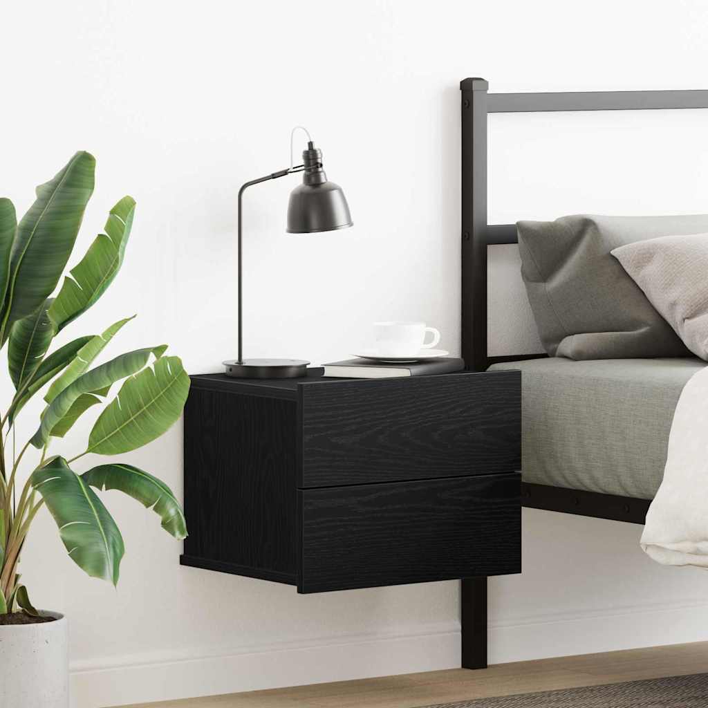 vidaXL Szafka Nocna Czarny Dąb 40 x 30 x 30 cm Materiał drewnopochodny