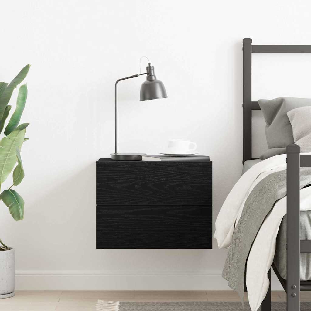 vidaXL Szafka Nocna Czarny Dąb 40 x 30 x 30 cm Materiał drewnopochodny