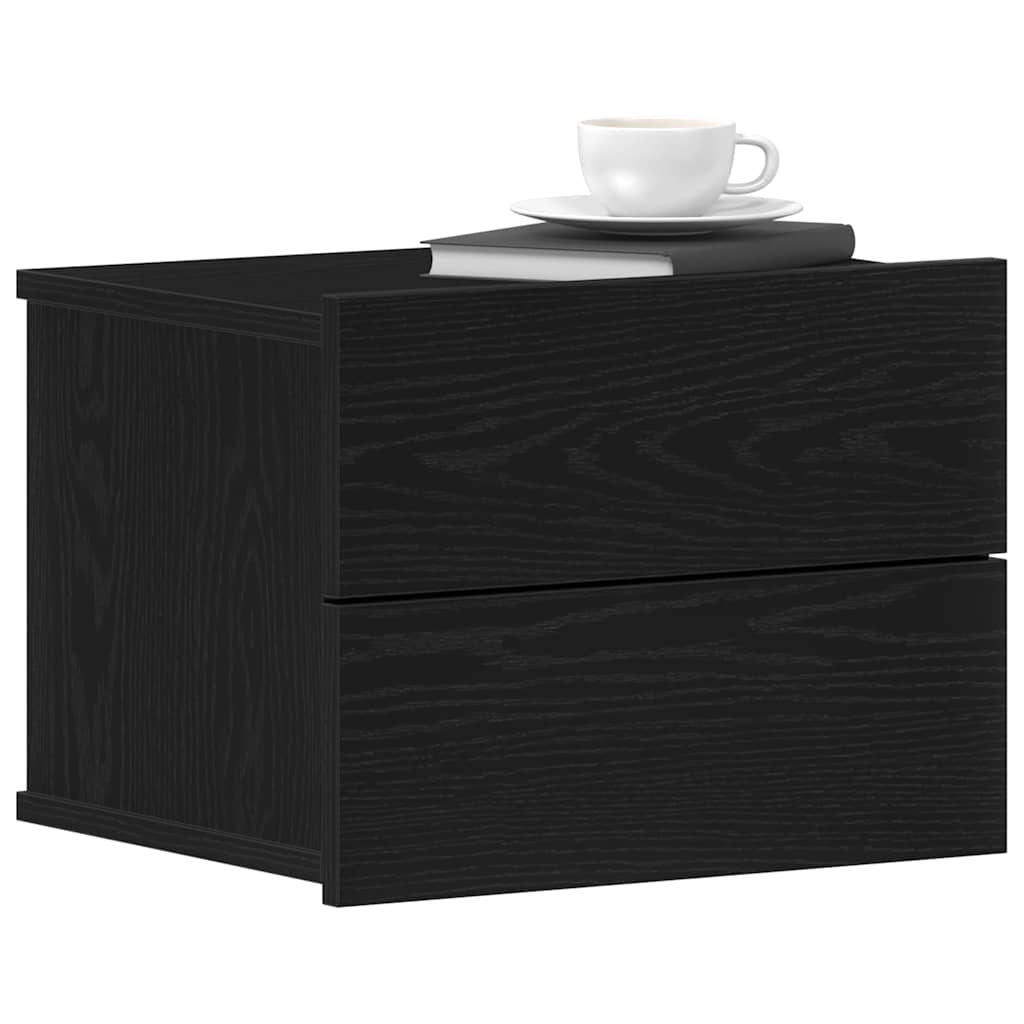 vidaXL Szafka Nocna Czarny Dąb 40 x 30 x 30 cm Materiał drewnopochodny