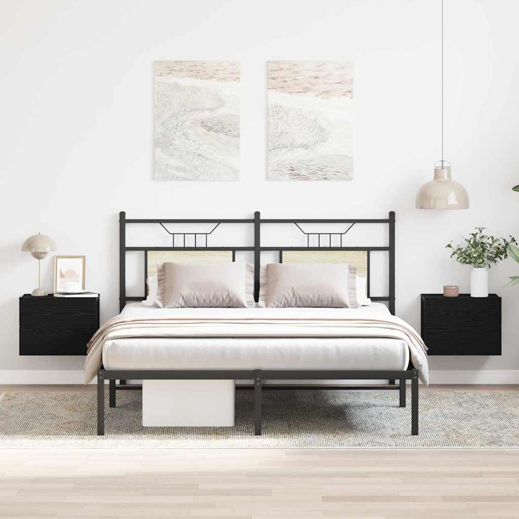 vidaXL Szafka Nocna z szufladą 2 pcs Czarny Dąb 40 x 30 x 30 cm