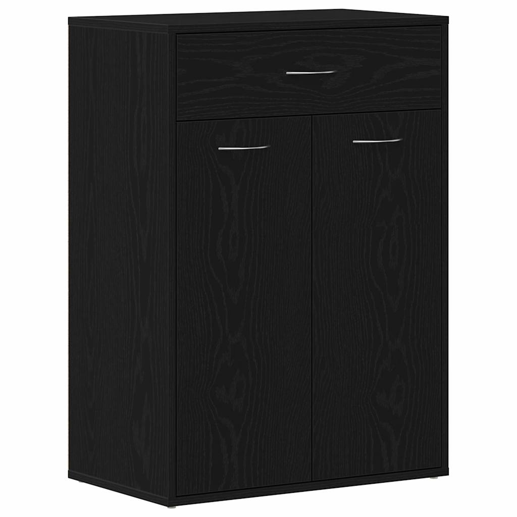 vidaXL Stojak na buty z szufladą z półką Czarny Dąb 60 x 35 x 84 cm