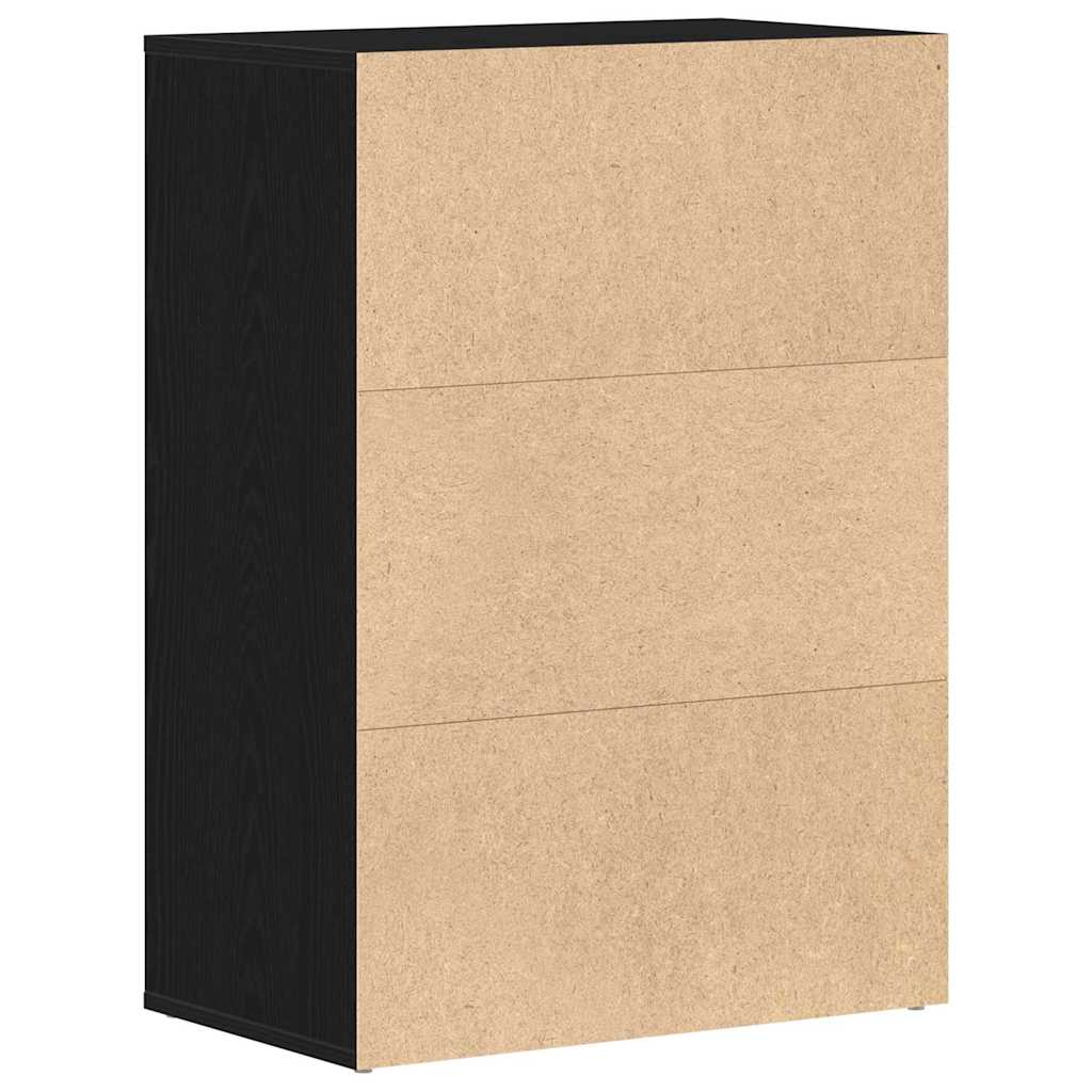 vidaXL Stojak na buty z szufladą z półką Czarny Dąb 60 x 35 x 84 cm