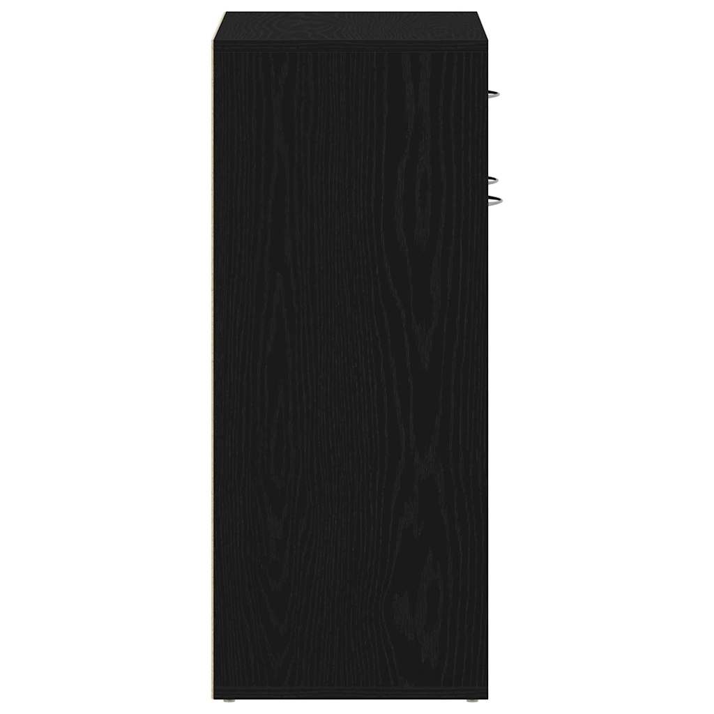 vidaXL Stojak na buty z szufladą z półką Czarny Dąb 60 x 35 x 84 cm