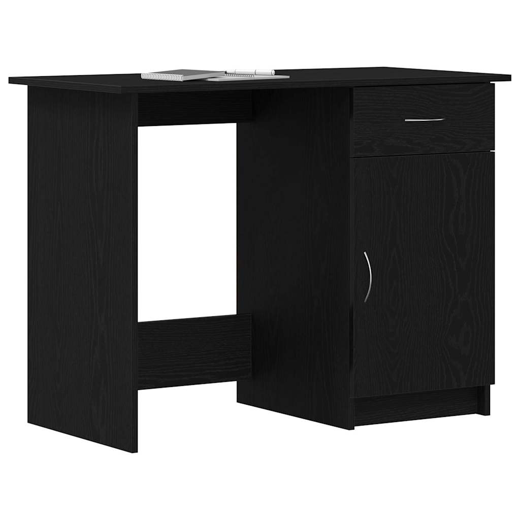 vidaXL Biurko Czarny Dąb 100 x 50 x 76 cm Materiał drewnopochodny