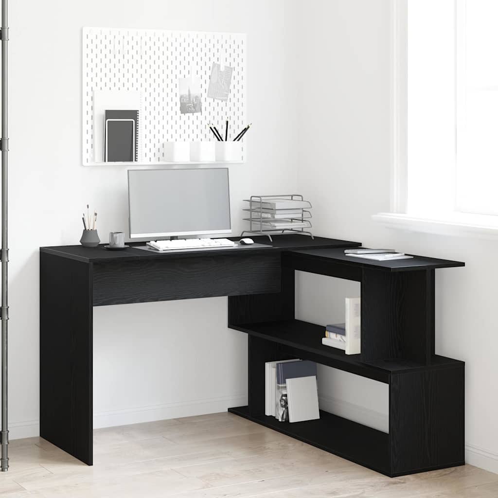 vidaXL Biurko Czarny Dąb 200 x 50 x 76 cm Materiał drewnopochodny