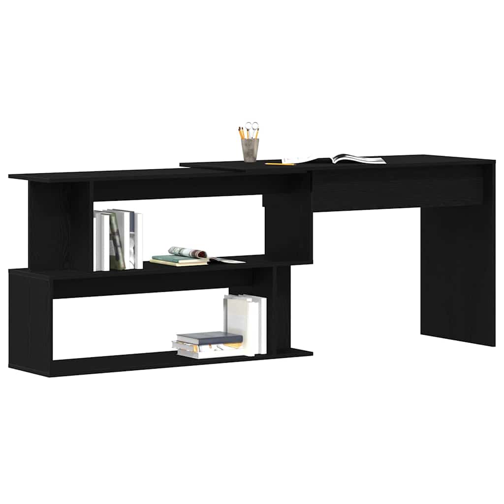 vidaXL Biurko Czarny Dąb 200 x 50 x 76 cm Materiał drewnopochodny