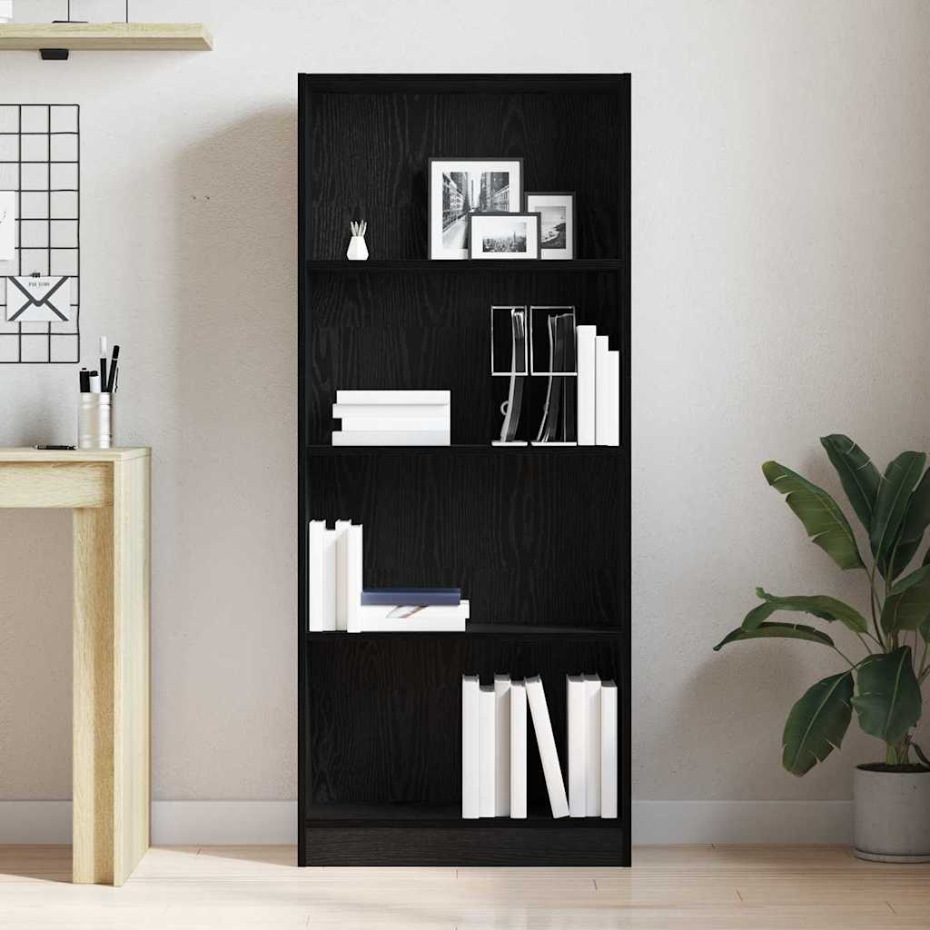 vidaXL Półka na książki Czarny Dąb 60 x 24 x 143 cm